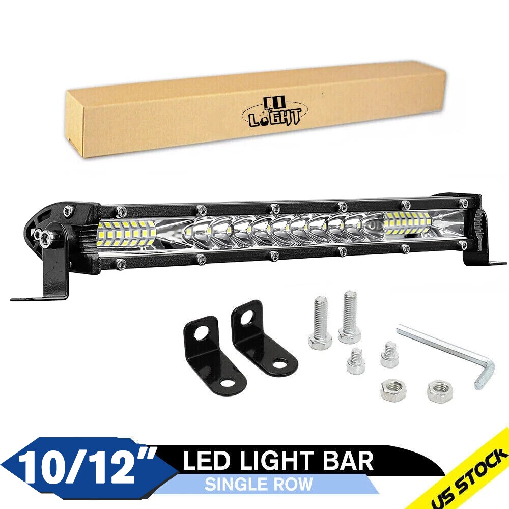 10'' LED Light Bar Spot Flood Combo Truck SUV ATV Jeep Offroad Driving 12inch