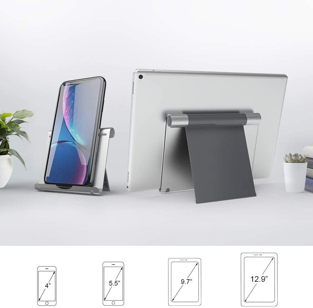 TechMatte Stand for iPads, Large Adjustable Aluminum Holder for Tablets & Phones