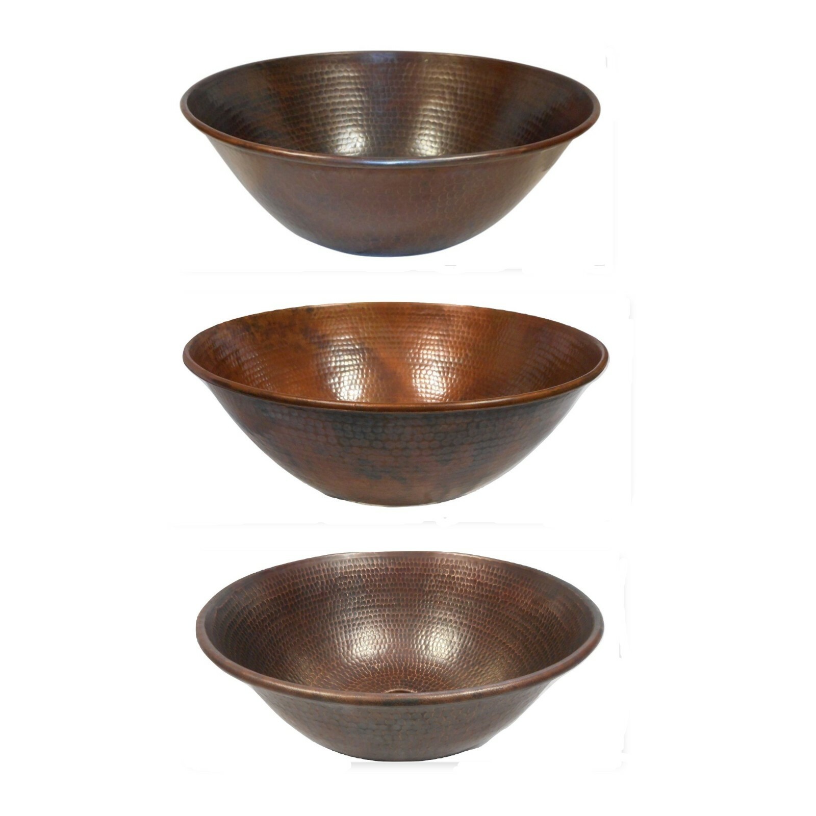14" Round Copper Vessel Sink Your Choice of Color