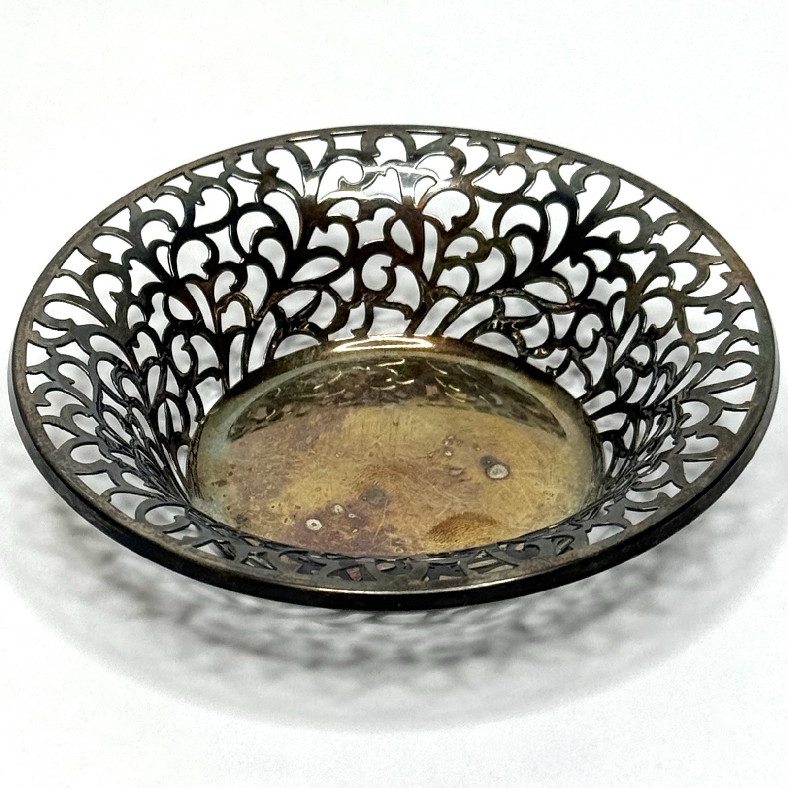 Antique WMF German 800 Silver Reticulated Pierced Bon Bon Dish Art Nouveau c1900