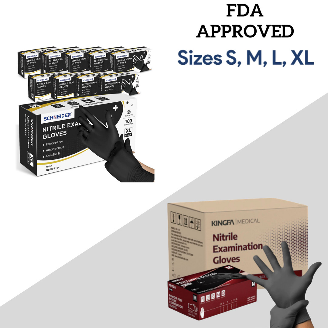 Black Nitrile Disposable Gloves 4 & 5 Mil, Latex & Powder Free
