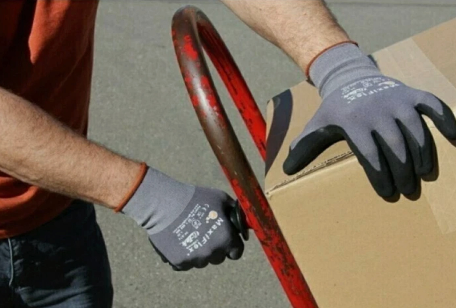 MaxiFlex PIP 34-874/L Foam Nitrile Grip Coated Work Gloves 12 Pieces Pack