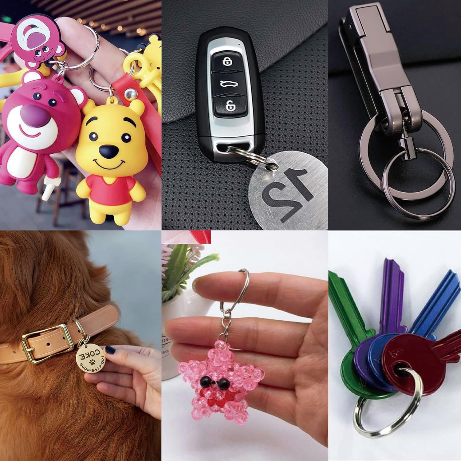 200pcs 8mm Mini Split Jump Ring with Double Loops Small Round Metal Golden Key R