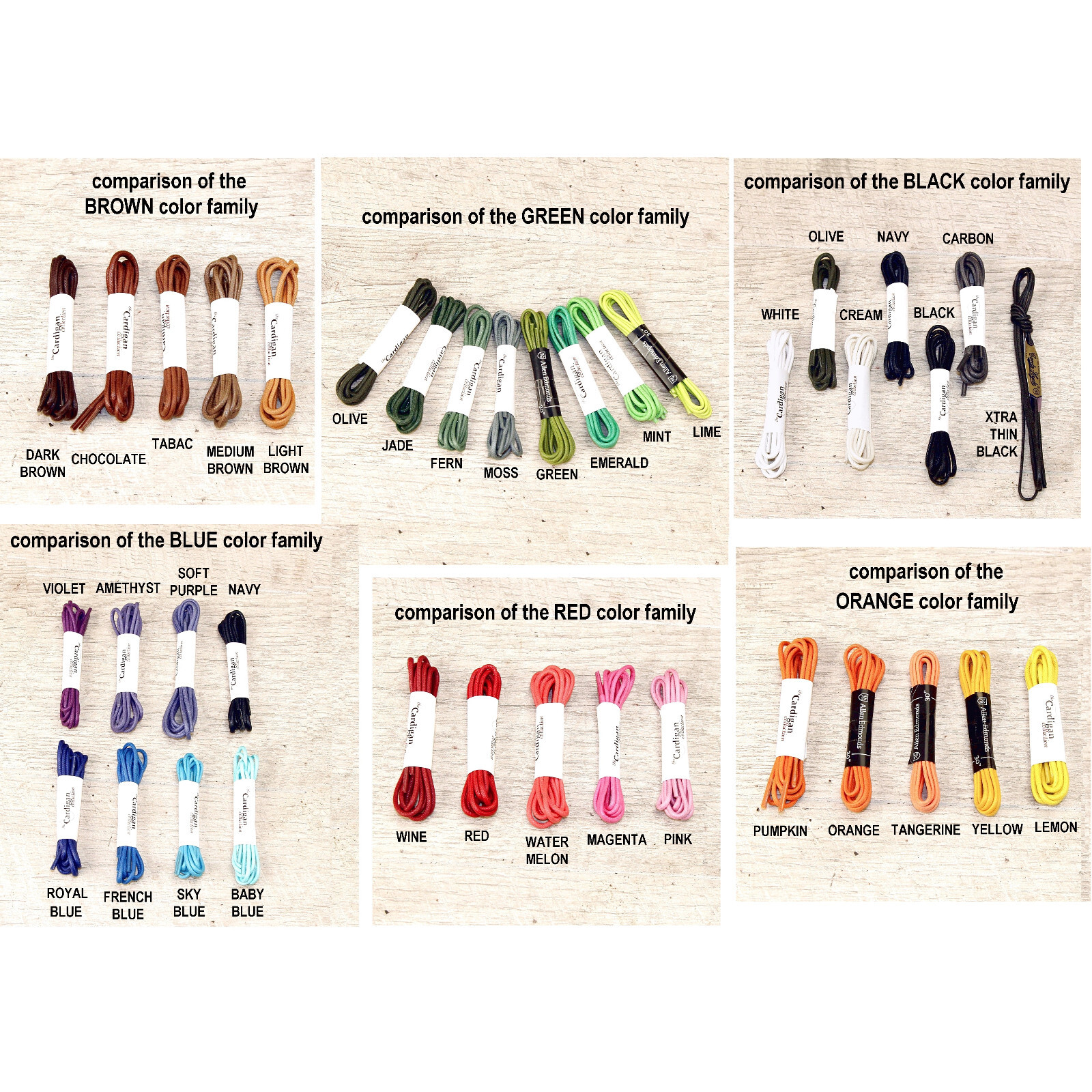 EXTRA THIN BLACK Waxed Cotton SHOELACES Laces (any qty = one ship) Allen Edmonds