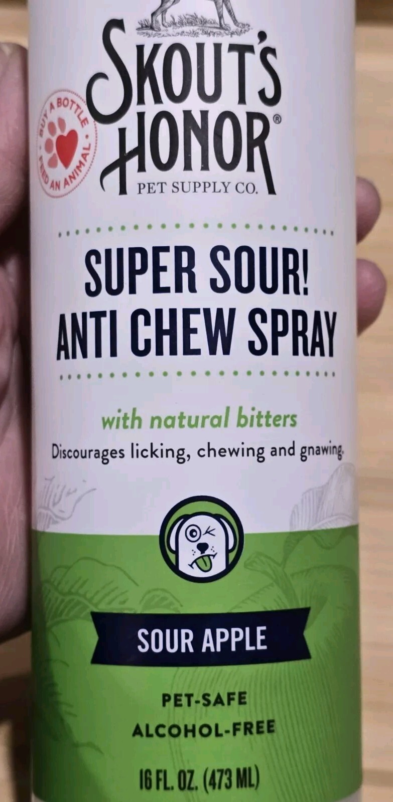 NEW Skout’s Honor super sour ANTI-CHEW spray 16 oz sour apple W Bitter Flavors
