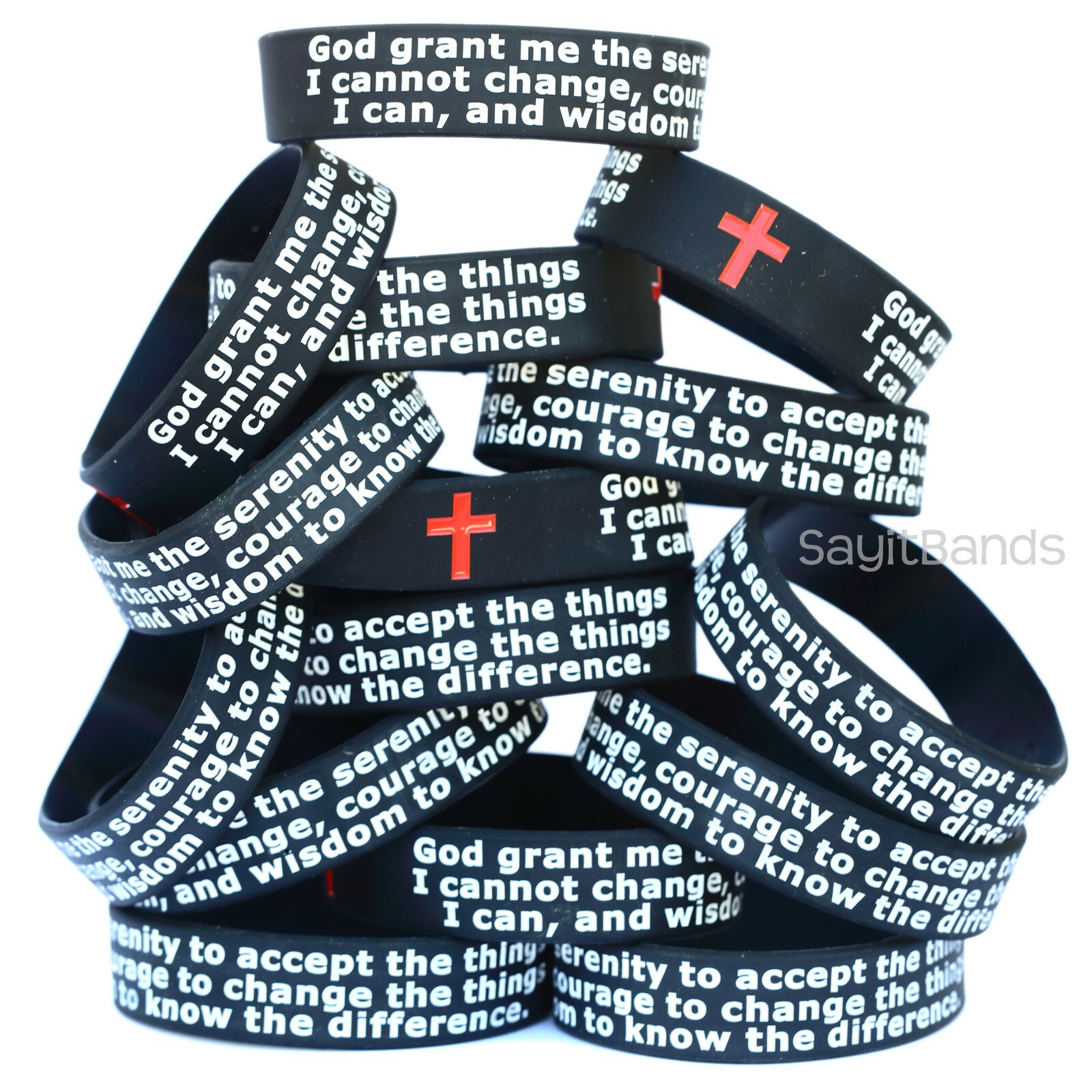 20 of Serenity Prayer Wristbands - Motivation & Inspiration Band Bracelets