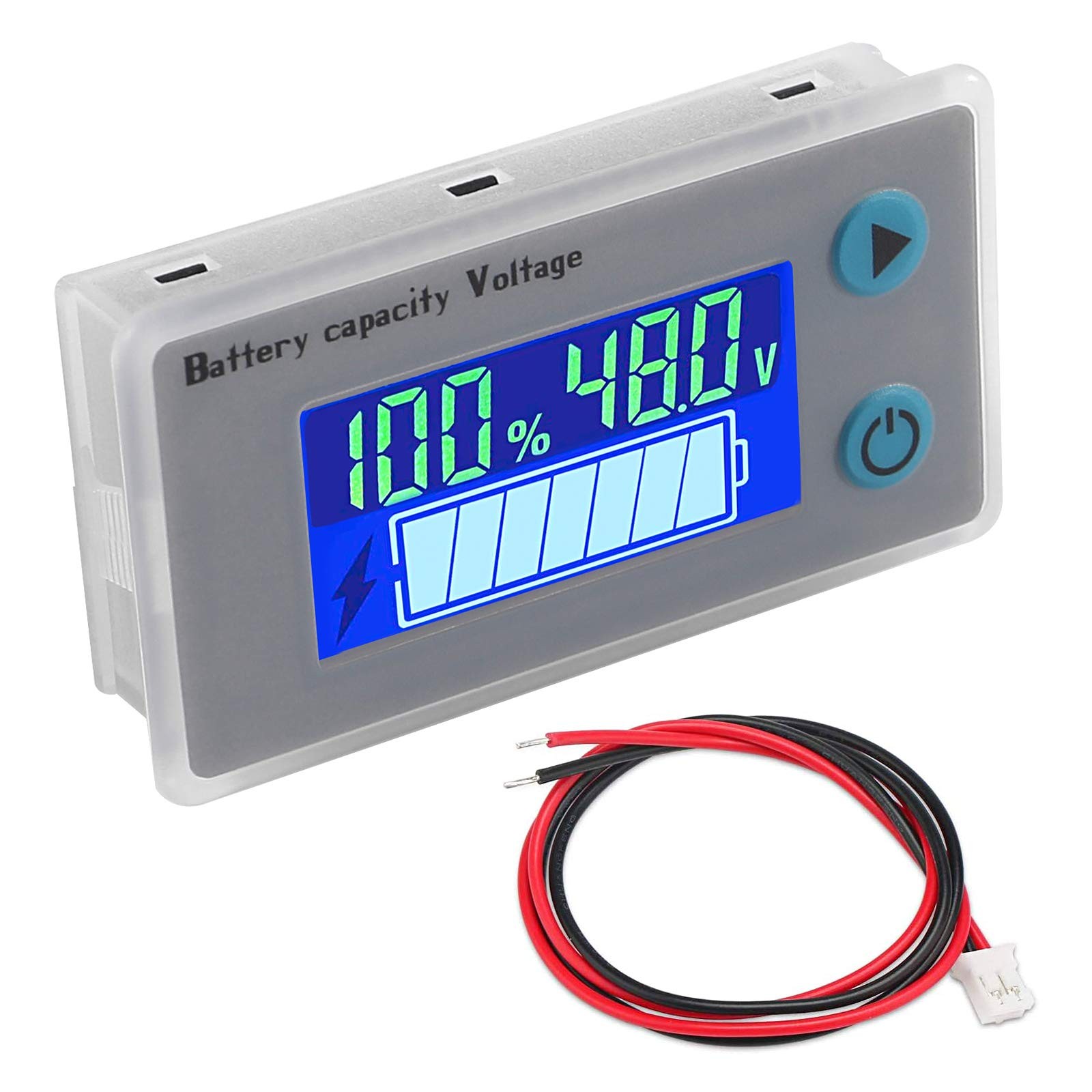 ALMOCN 10-100V Battery Monitor LCD 12V 24V 36V 48V Digital Battery Capacity V...