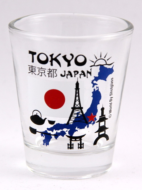 TOKYO JAPAN LANDMARKS AND ICONS COLLAGE SHOT GLASS SHOTGLASS