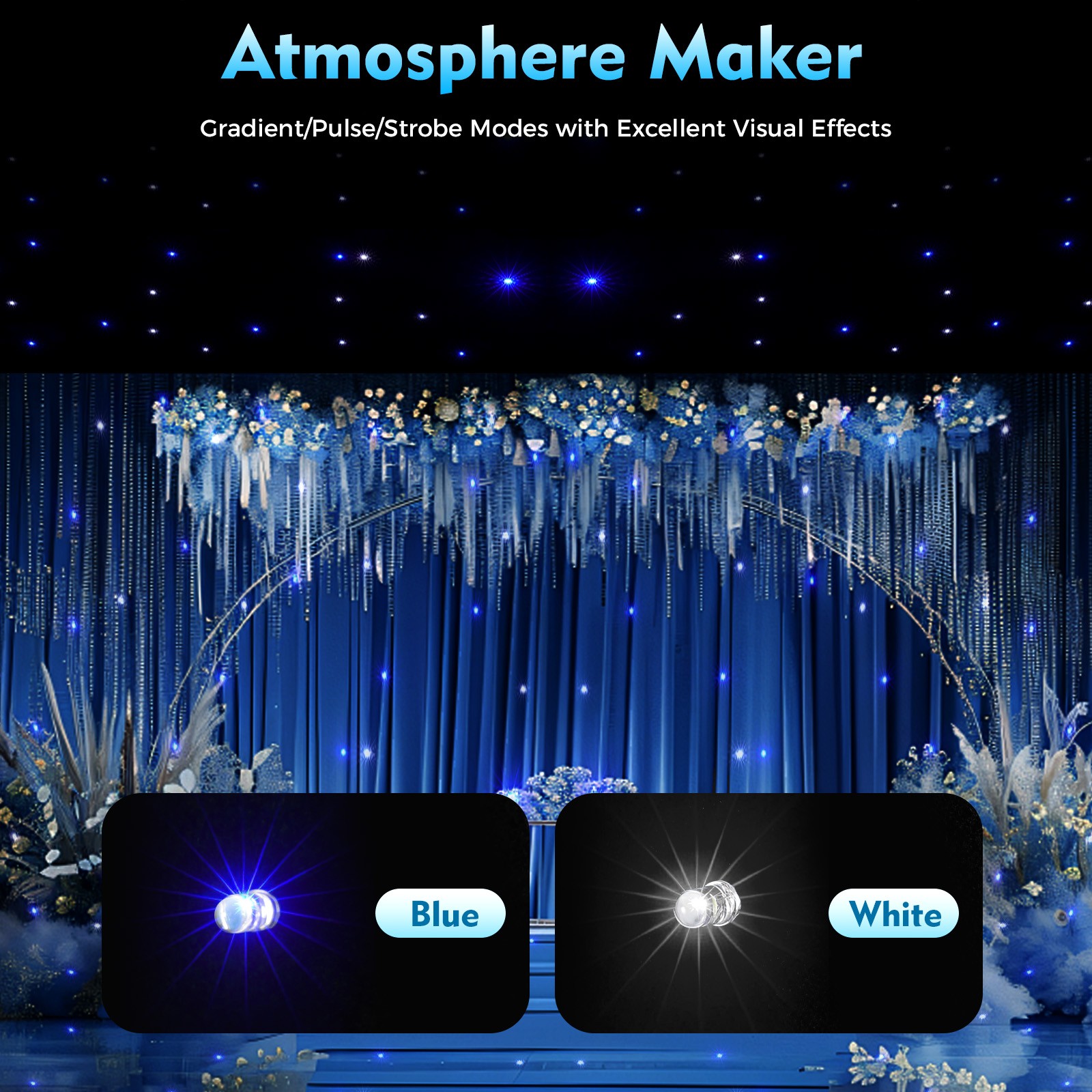 LED Star Stage Backdrop Star Curtain DMX512 Background Starry Sky W/ Controller