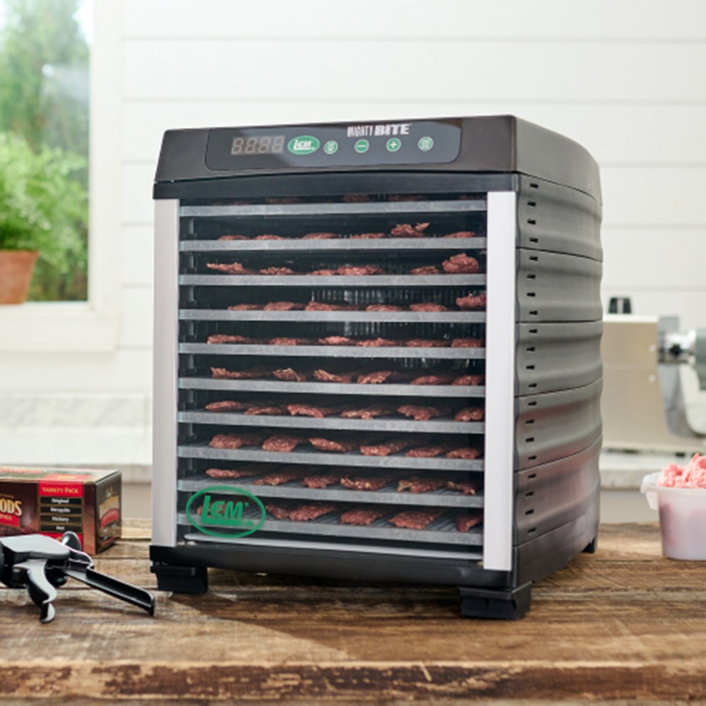 LEM Mighty Bite 10-Tray Dehydrator For Jerky Meat Vegetables Fruit 800W #1730