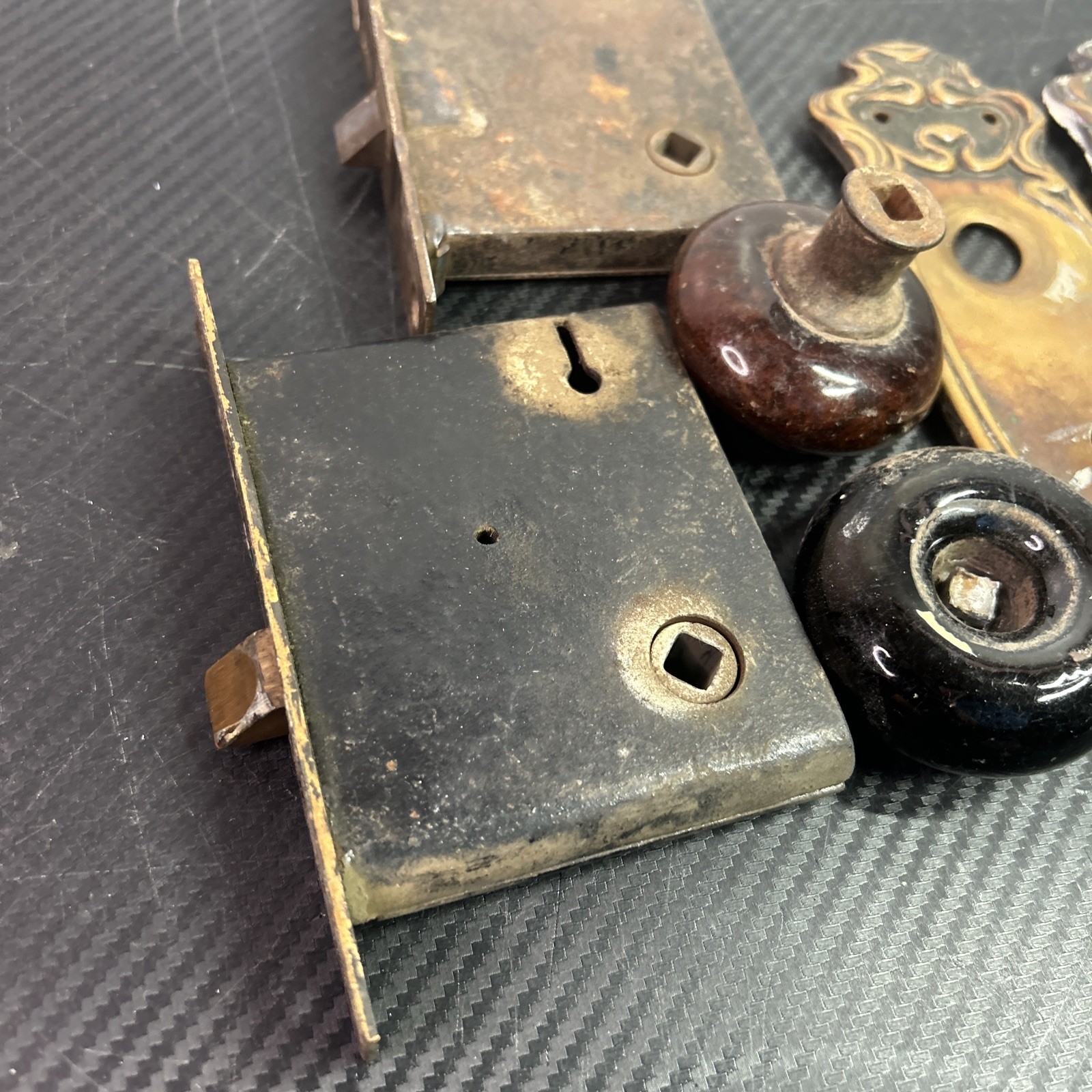 Vintage Door Hardware Lot Parts Not Complete