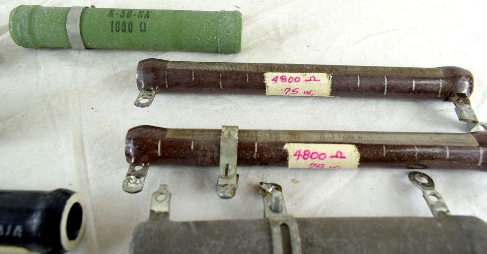 1930's-40's Vintage Tube Radio Resistors Transistors Big Lot 2 Cigar Boxes Full