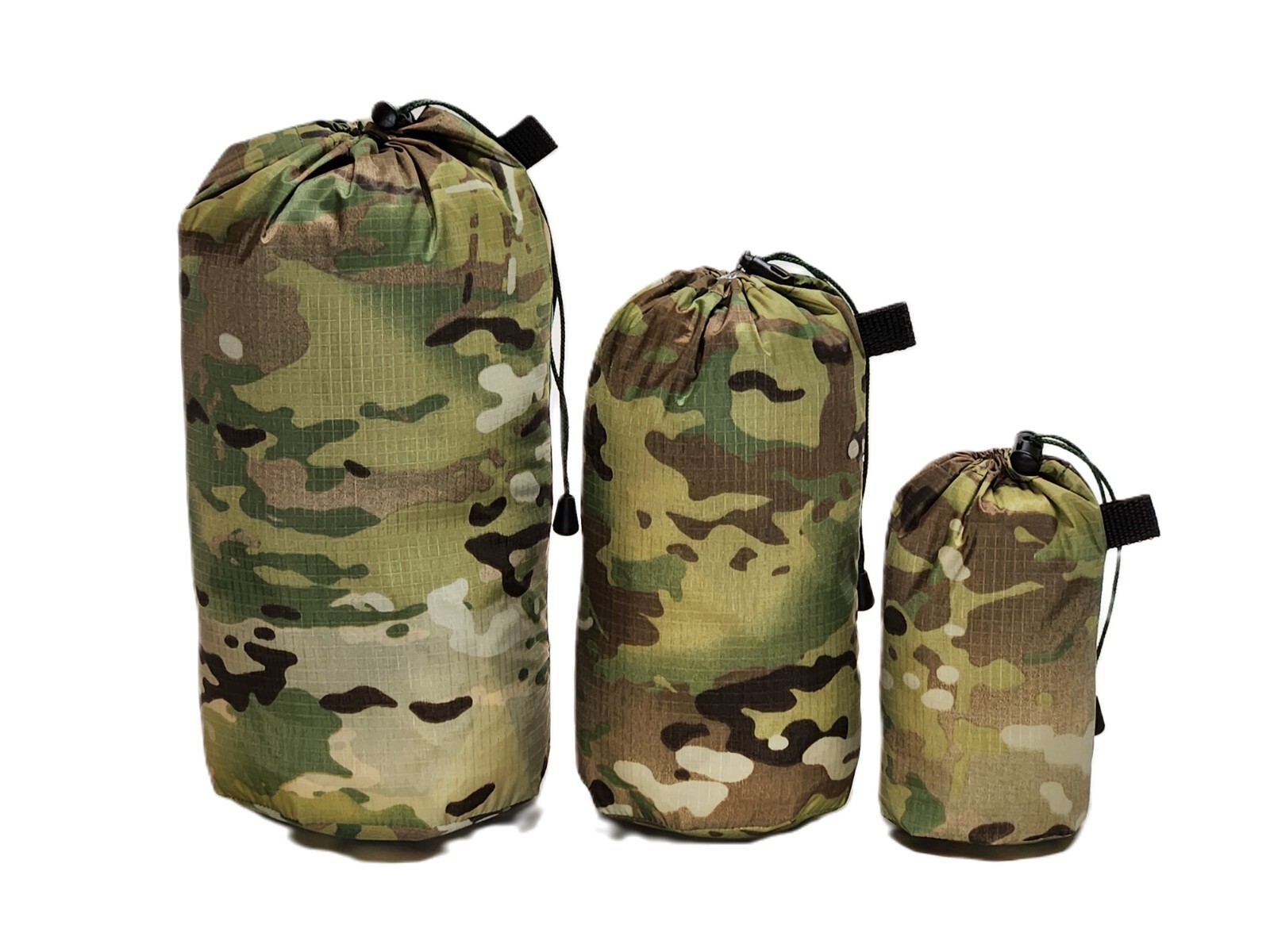 3-pk MULTICAM 70D Mil-spec Ripstop Waterproof Nylon Camping Hiking Stuffsack Set