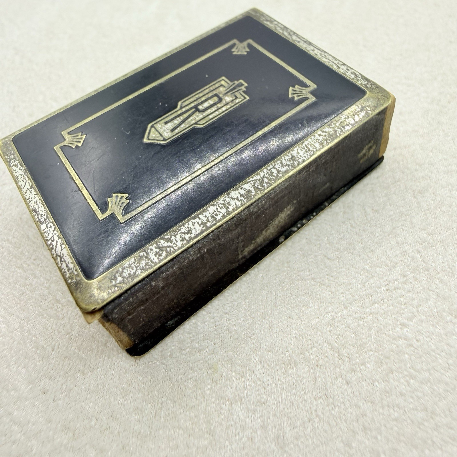 Antique Vintage Art Deco Silver Plated Matchbox Case Holder Monogrammed R