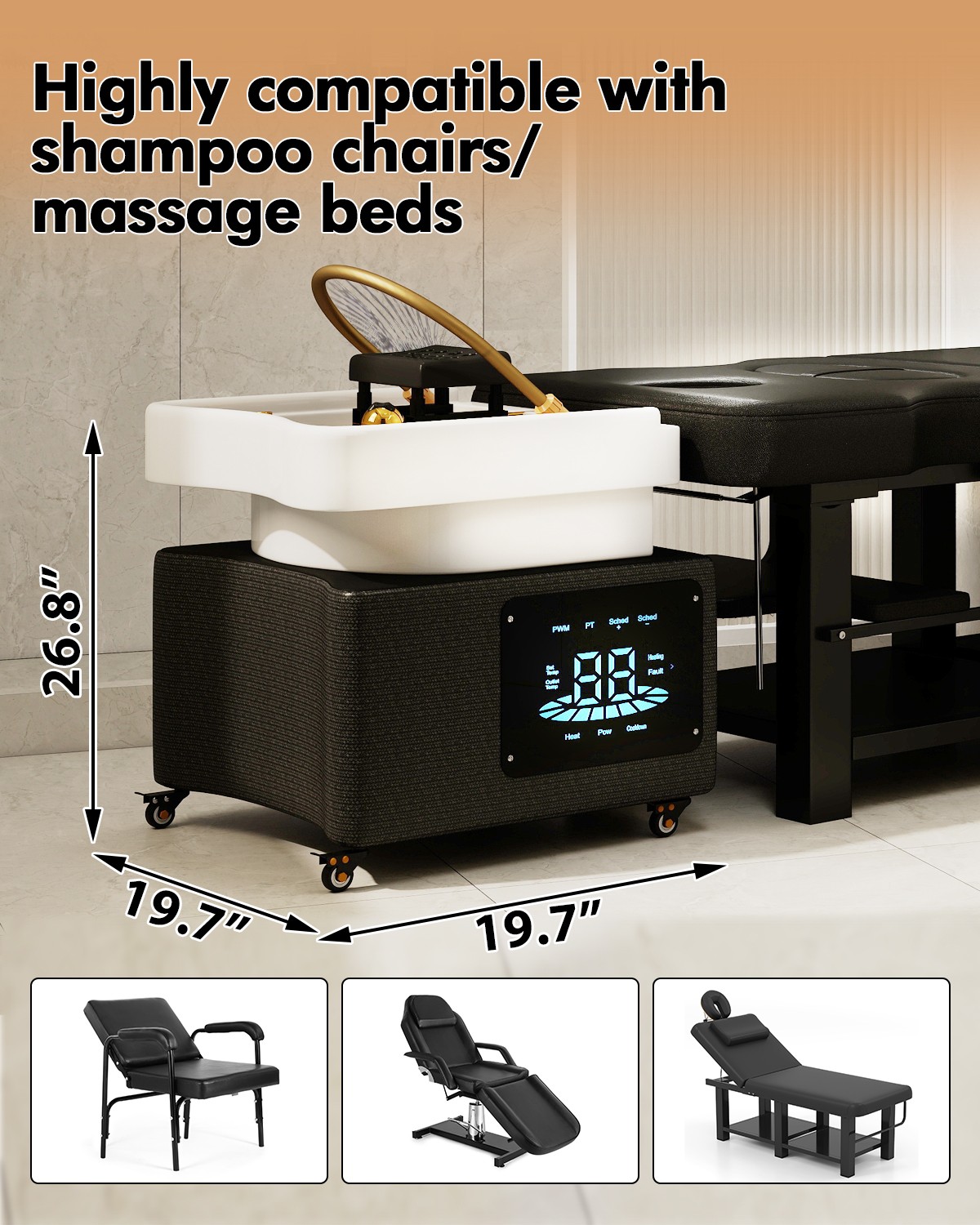 Head Spa Shampoo Massage Bed with Water Cycle Constant Temperature Salon Beauty