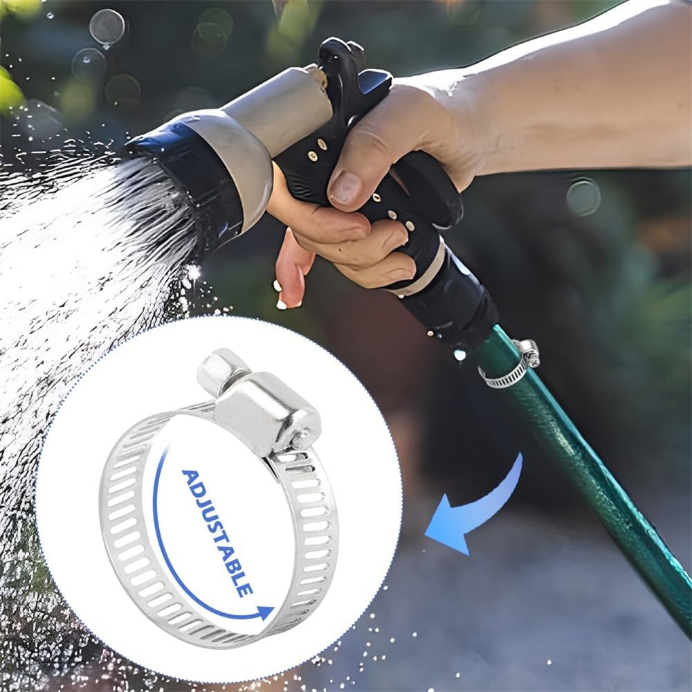 130pcs Adjustable Hose Clamps Worm Gear Stainless Steel Clamp Assortment 7 Sizes