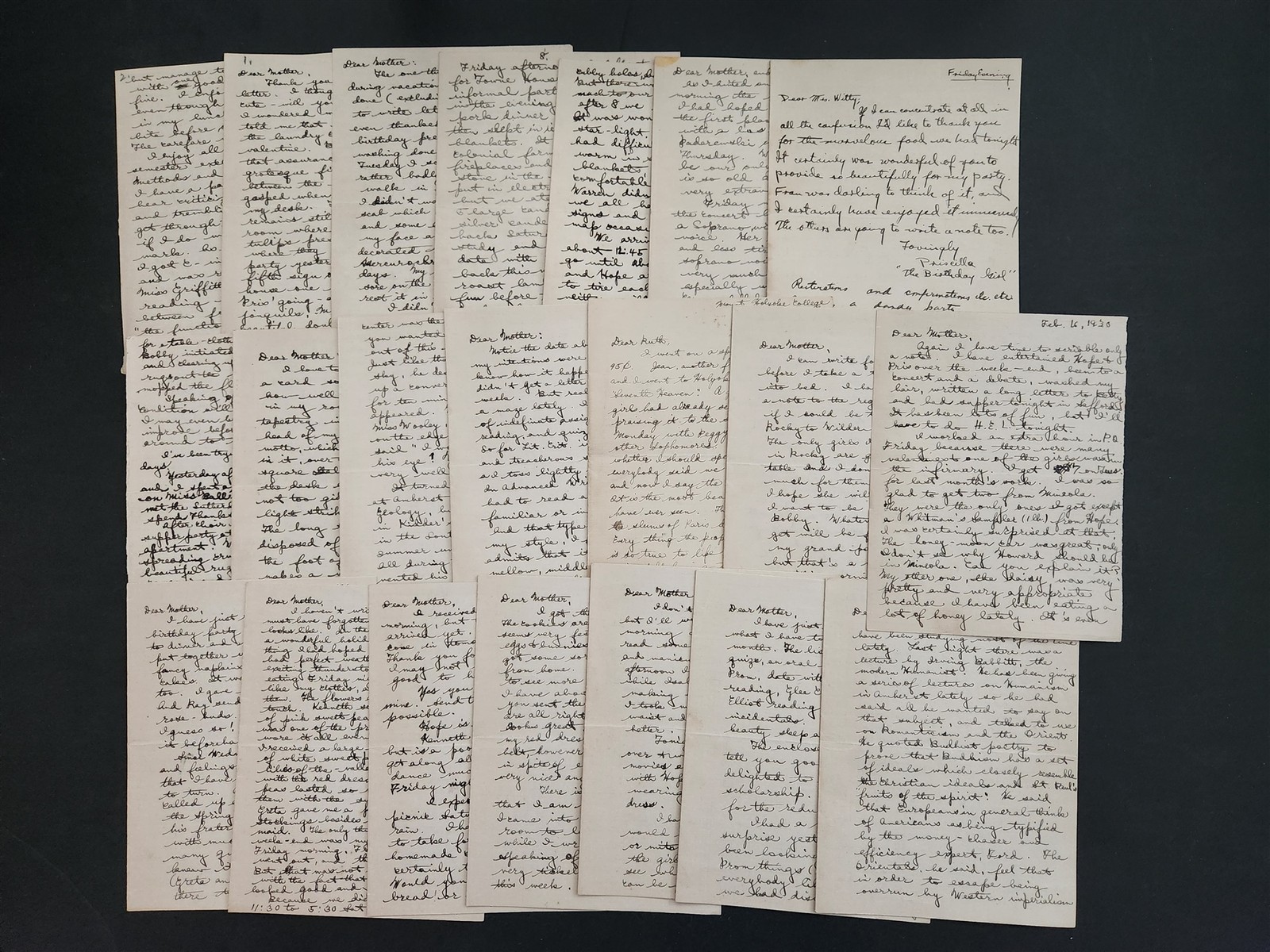 1920s antique LETTER LOT mineola ny FRANCES WHITTY from MOUNT HOLYOKE COLLEGE