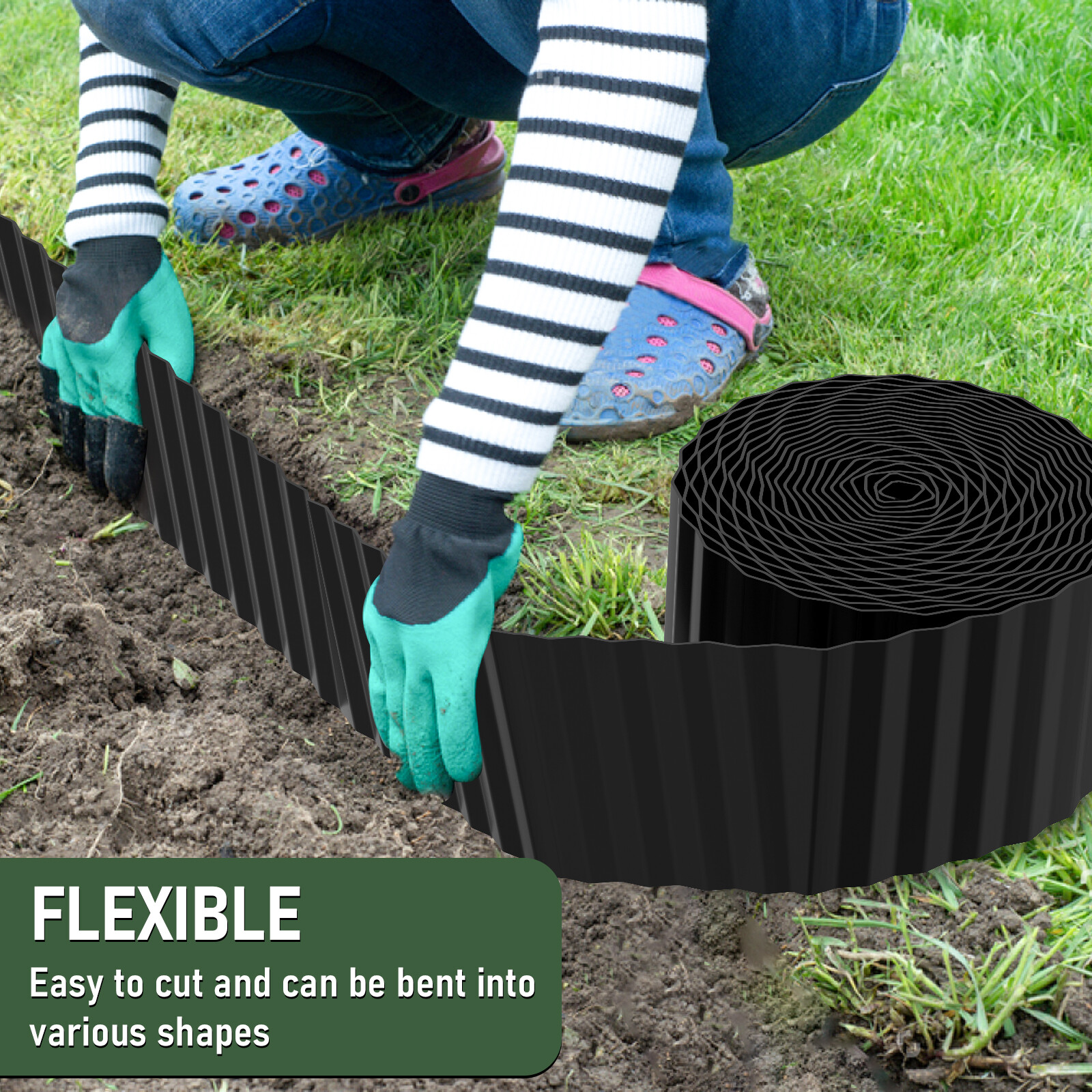 8 in x 50 Ft Galvanized Steel Edging for Landscape Corrugated Metal Garden Edges