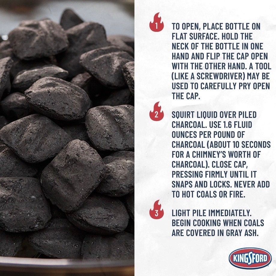 Kingsford Odorless Charcoal Lighter Fluid 64oz Bottles 2 Pack BBQ Grill Starter