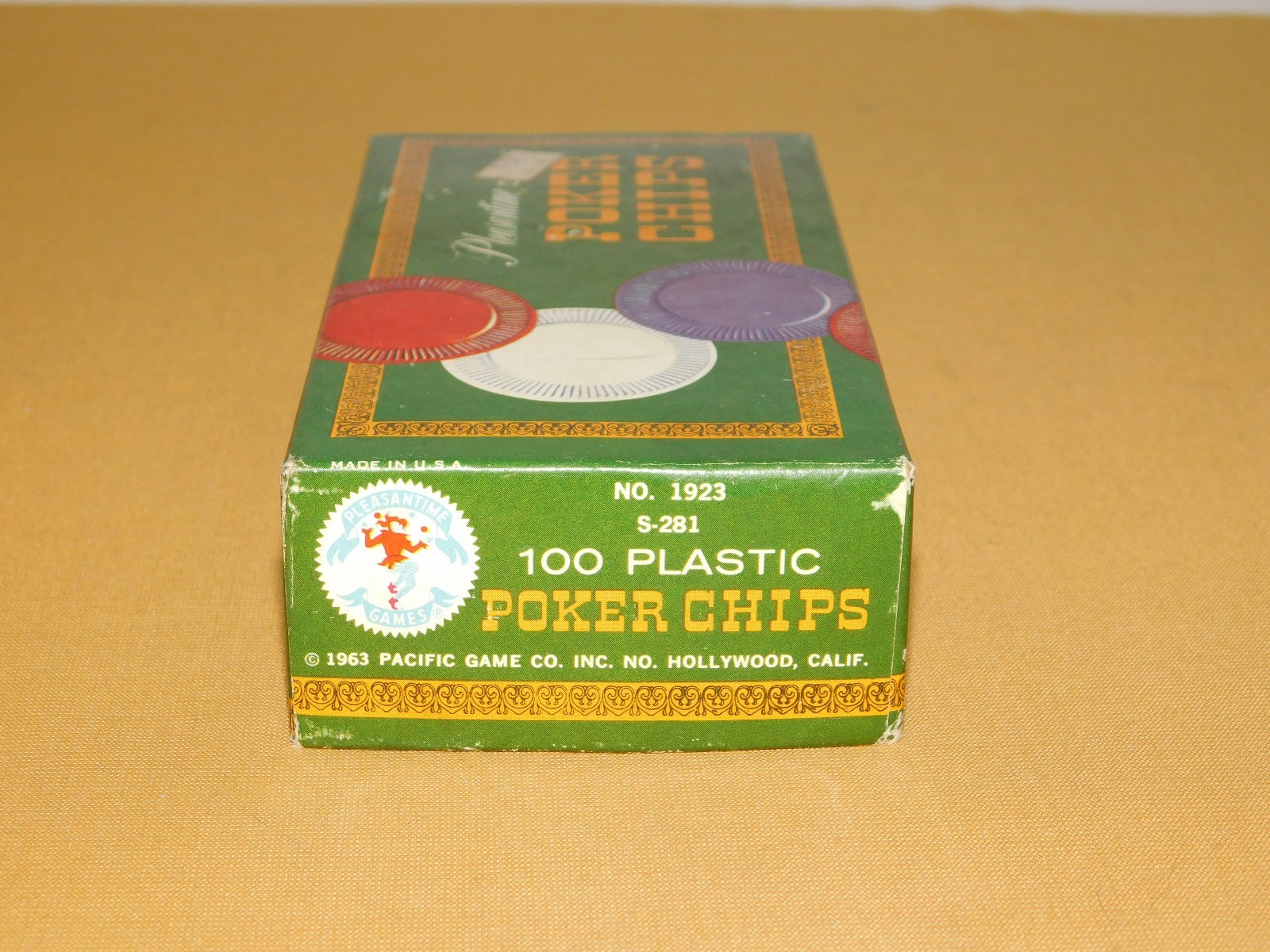 VINTAGE TOY 1963 PACIFIC GAME CO 100 PLEASANTIME DELUXE BLUE PLASTIC POKER CHIPS