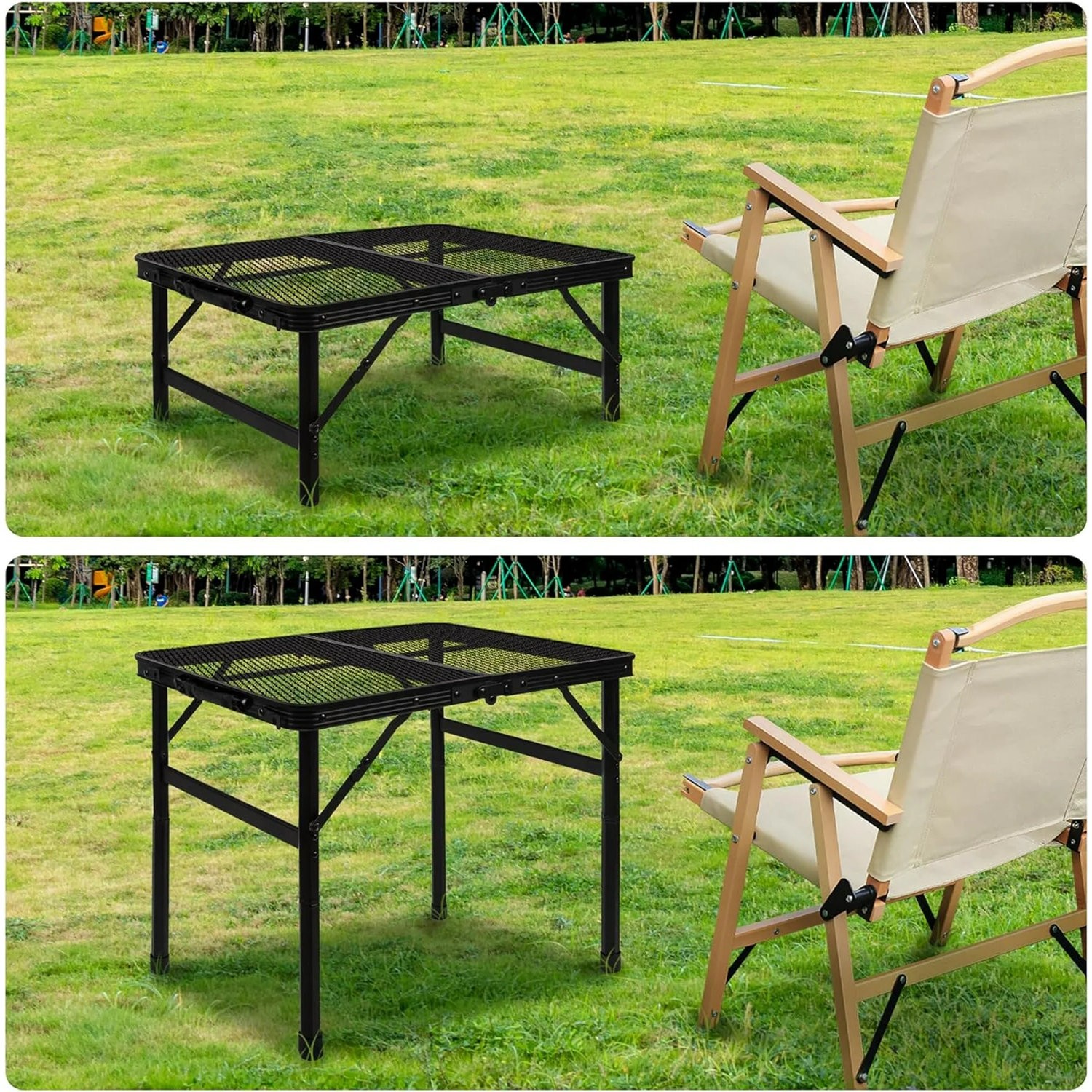 Folding Grill Table Camping Table Desktop Portable Outdoor Picnic Adjustable