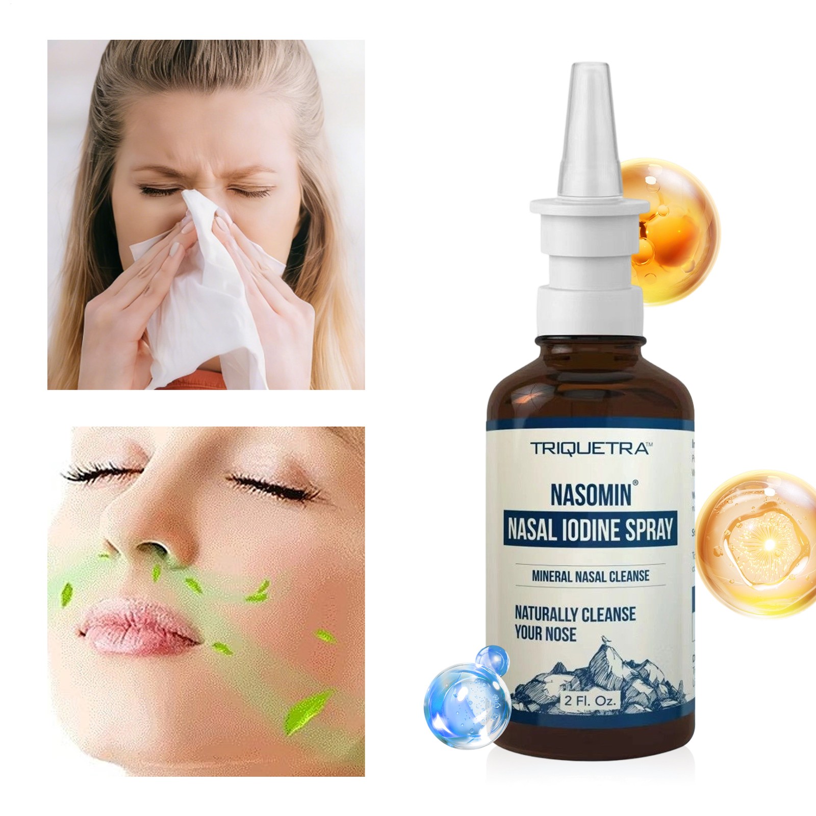 Nasomin Nasal Iodine – Nasal Cleanse– Neutralize Nose - Iodine + Fulvic Acid Ble