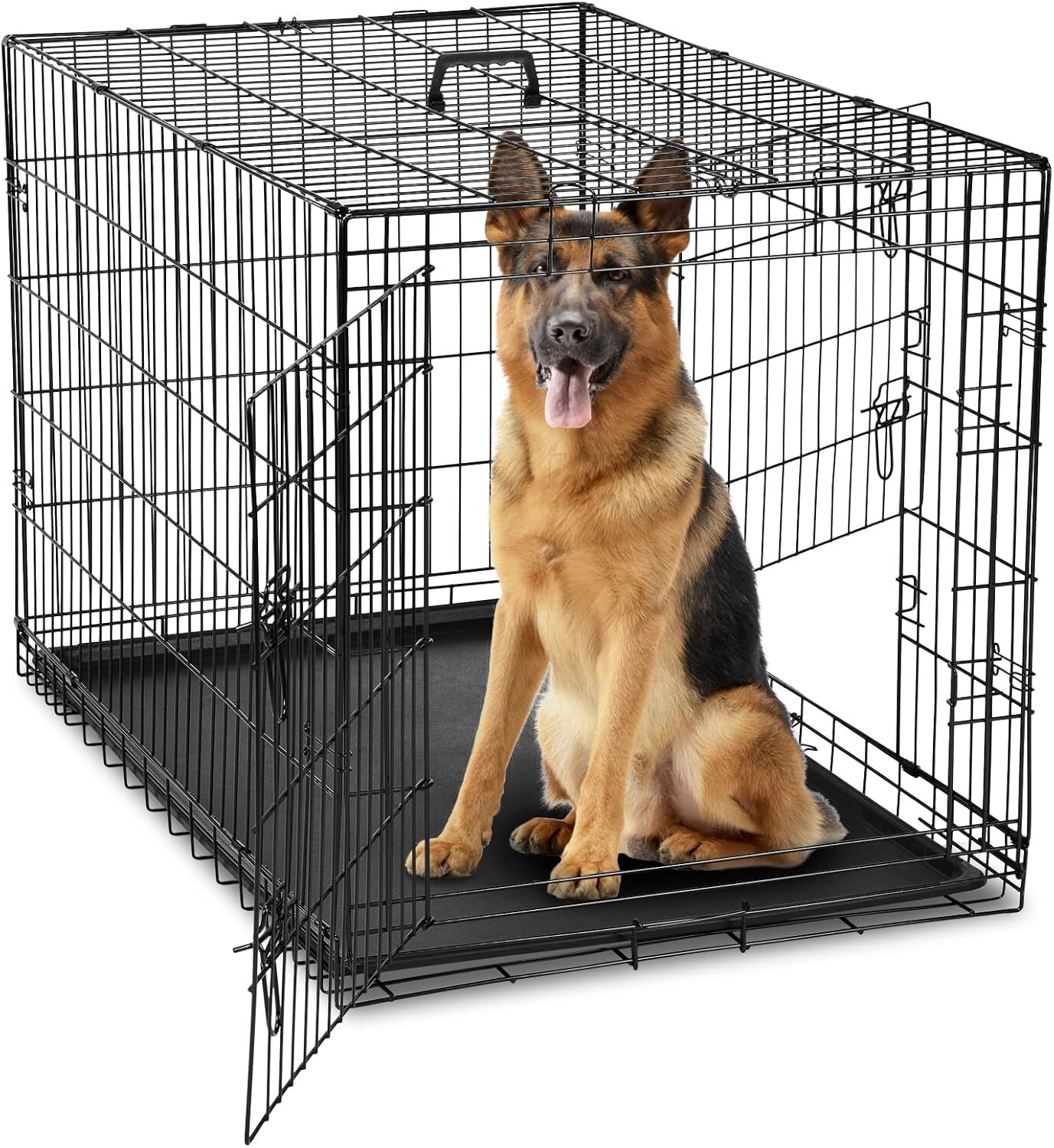 Crate for Dogs Double Doors Small Foldable Pet Cage Enhanced Wire Metal Kennel
