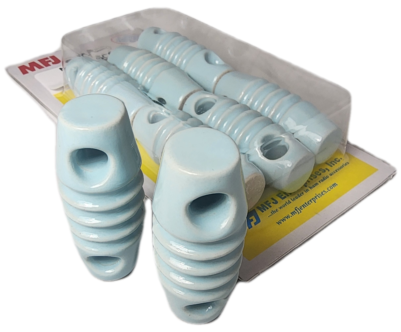 MFJ-16C06, 6-Pack Real Glazed Ceramic "DOG BONE" Antenna Insulator