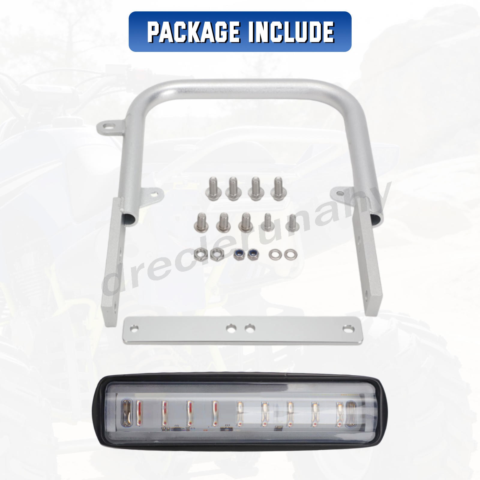 Rear Grab Bar Bumper & LED Tail Light Kit For Yamaha Blaster 200 ATV 1988-2006