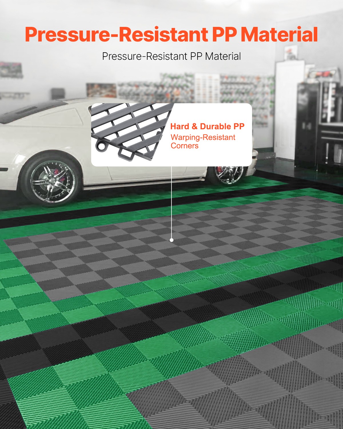 VEVOR Drainage Mat Interlocking Drainage Cushion 12” x 12” Modular Floor Tile