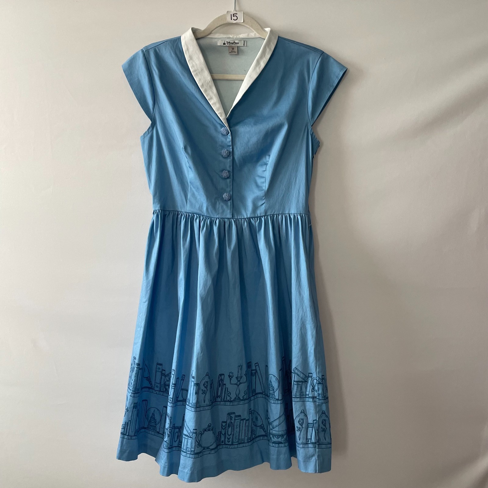 Disney Parks Womens Blue The Dress Shop Beauty Beast Belle Village Dress Size M