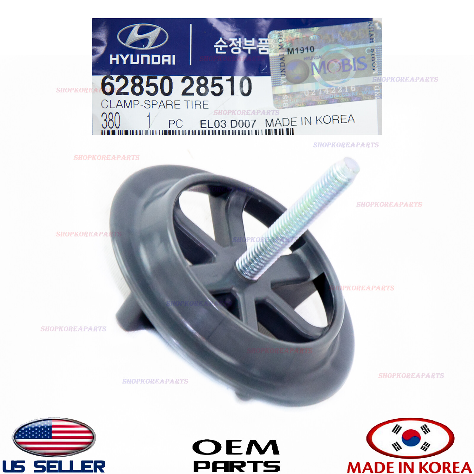 Genuine Spare Tire Hold Down Bolt, Retainer Clamp HYUNDAI KIA *See compatibility