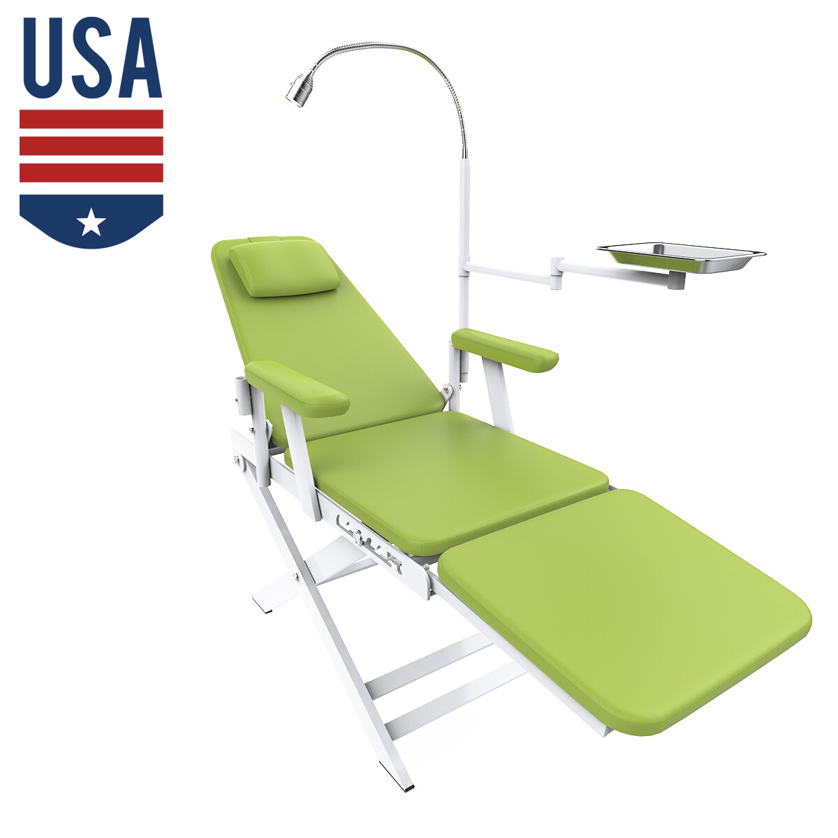 Sillón Dental Plegable Portátil con Unidad, Compresor y Sistema de Succión