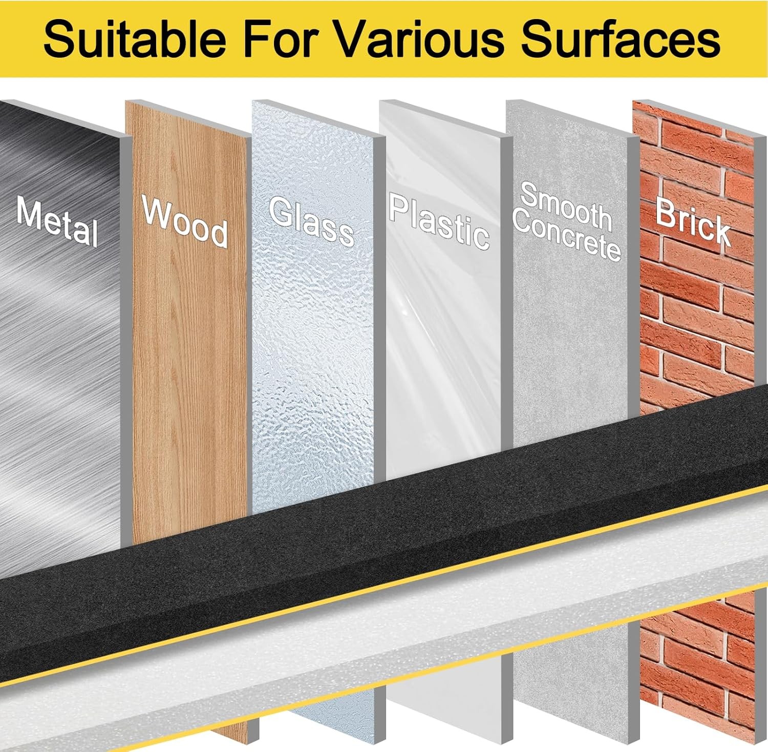 Weather Stripping Door Seal Strip,Black Weatherproof Foam Tape Insulation for