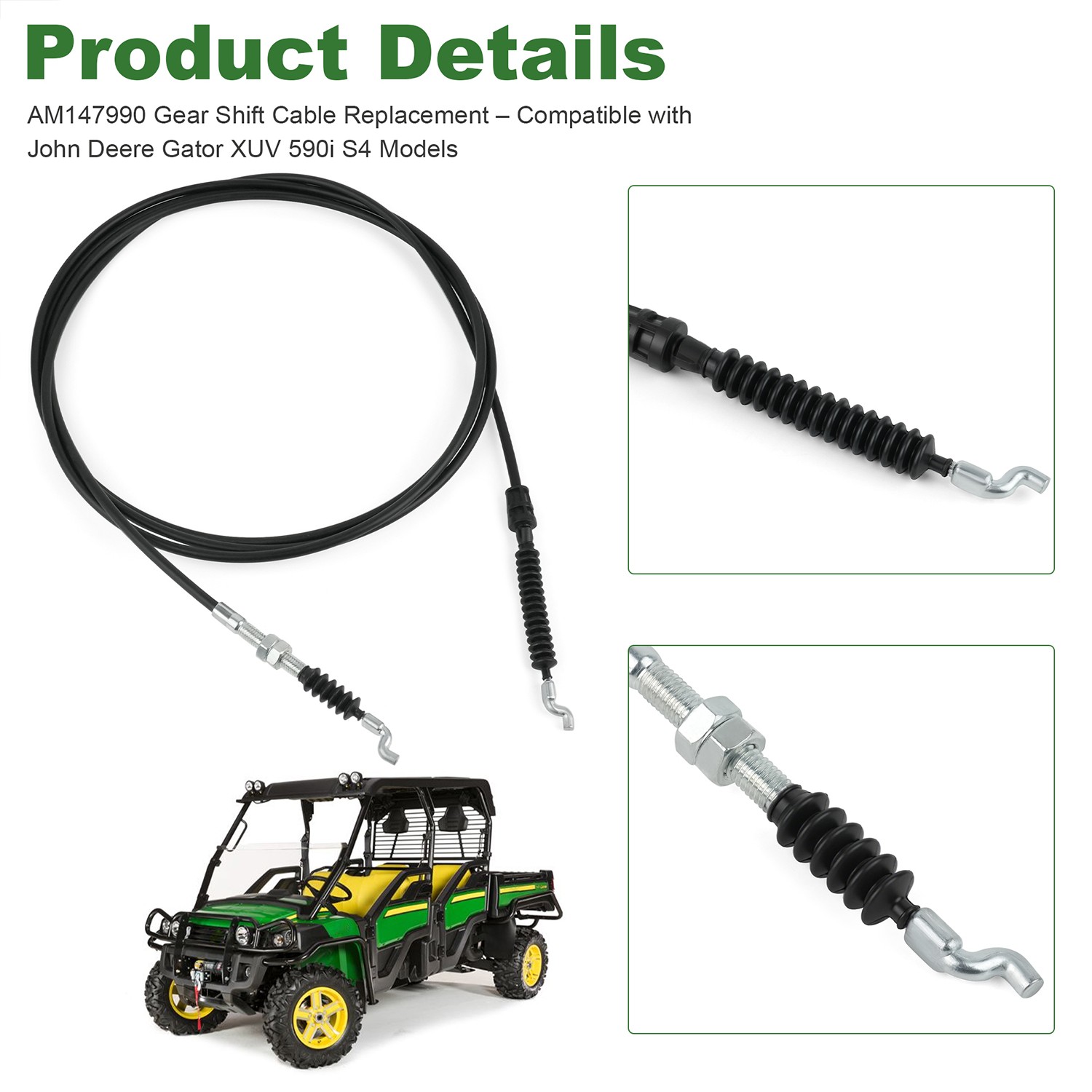 AM147990 Gear Shift Cable Replacement For John Deere Gator XUV 590i S4 Models