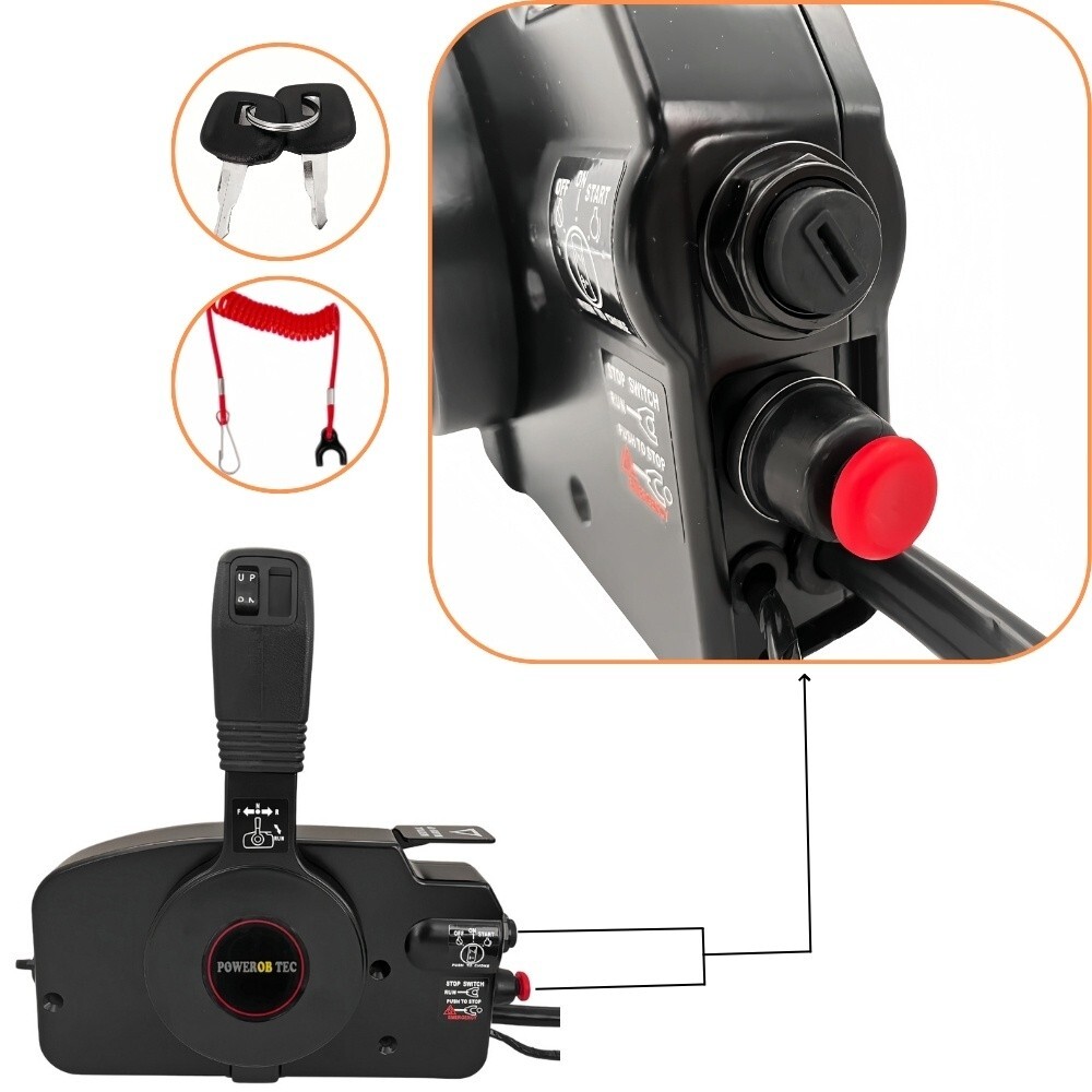 Side Mount Remote Control Box 3ACQ843301 For Tohatsu Outboard 8Pin Tirm PULL