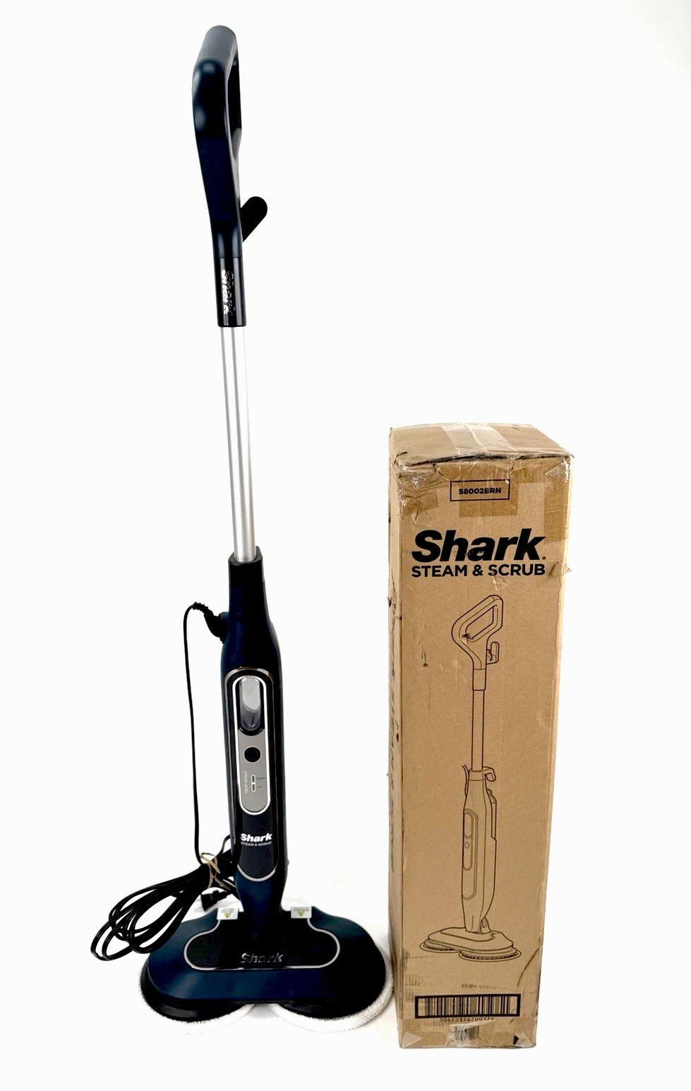 Shark Steam & Scrub All-In-One Hard Floor Steam Mop, 2 Dirt Grip Scrub S8002BRN