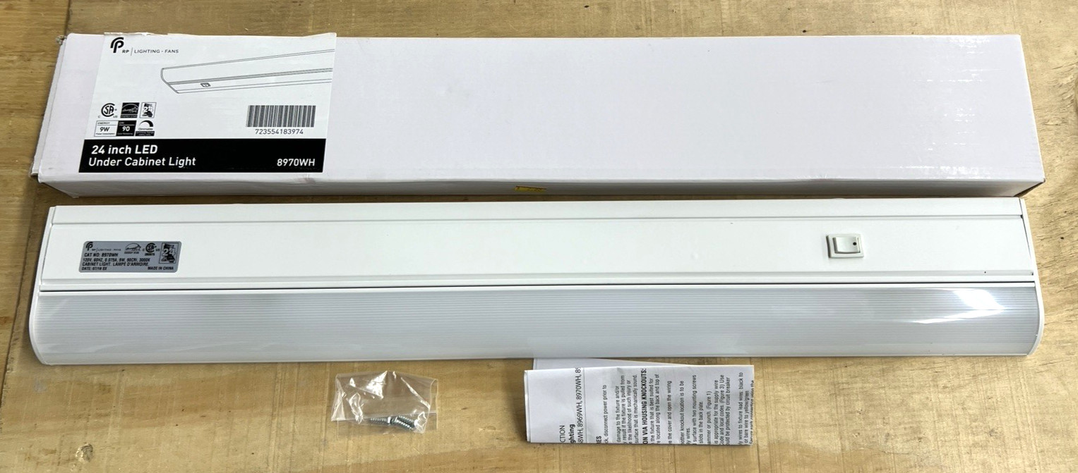 Royal Pacific 24-Inch LED Under Cabinet Light Dimmable, Linkable, Hardwire 120V