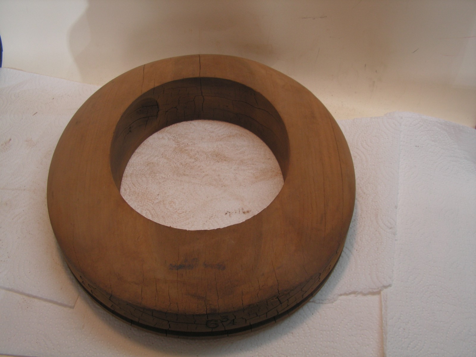 Antique Wooden Block Hat Brim Mold Millinery Form 32 6 3/4 2 5/8? 11" 12 5/8"