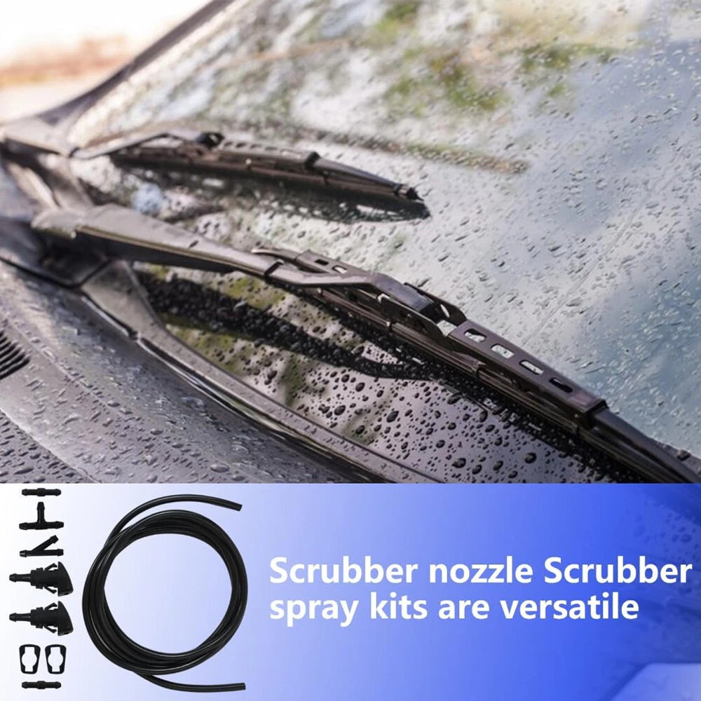 Universal Car Windshield Wiper Washer Squirter Nozzle Spray Jet Kit Fluid Hose Y
