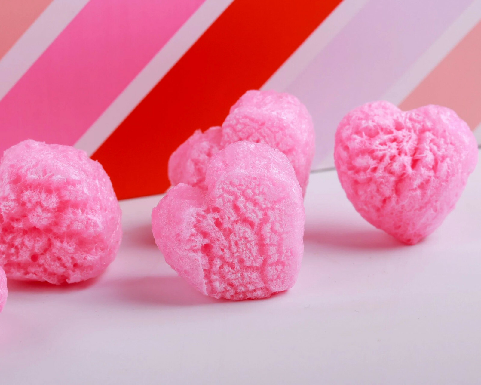 FunPak Packing Peanuts Pink Heart Shape 1.5 cu ft bag Compostable Biodegradable