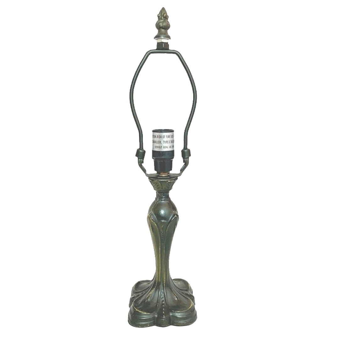 Tulip Lamp Base, Dark Bronze Finish with Gold Highlts,Nicely Weighted,12" Tall