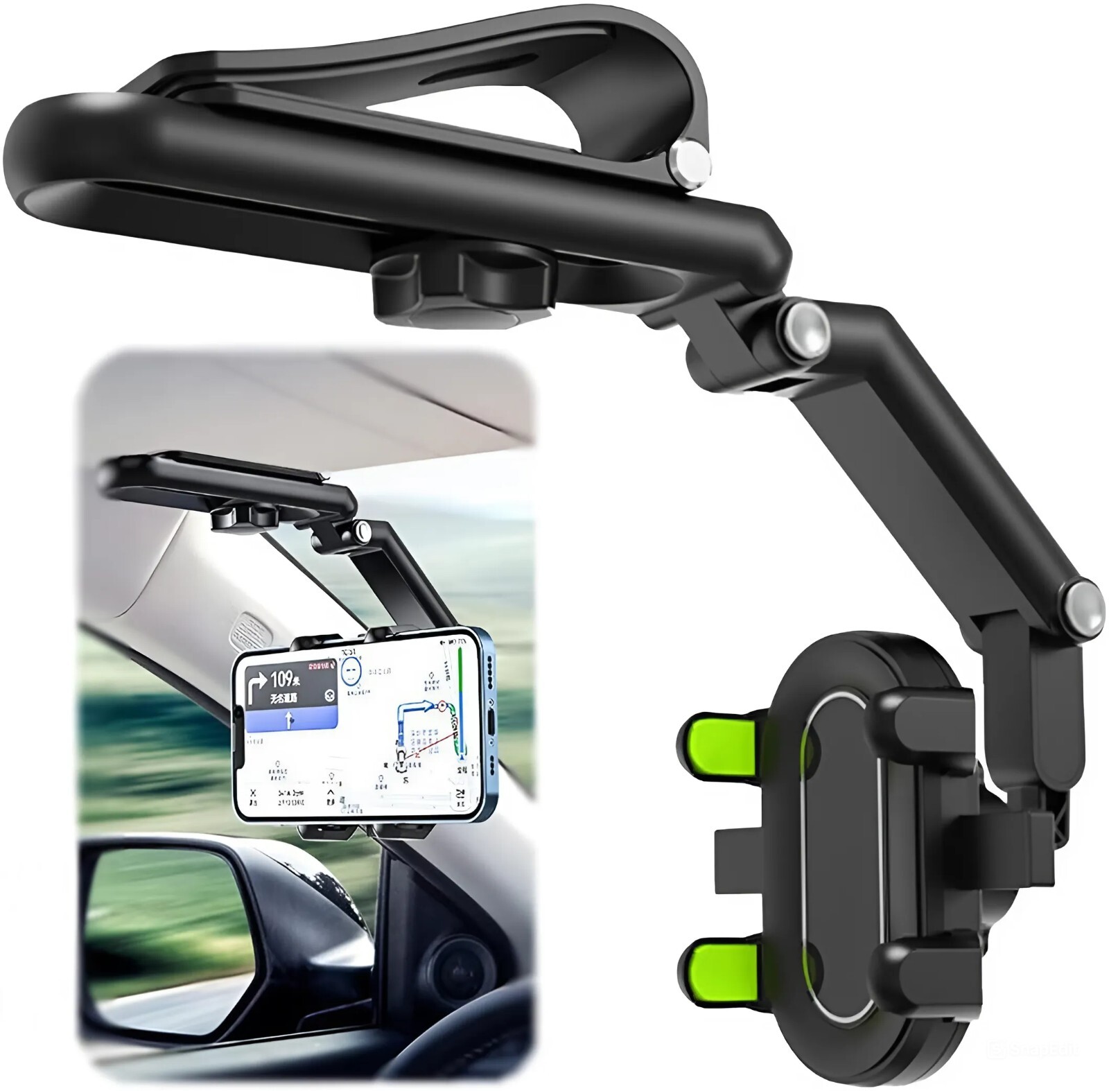 Phone Holder 360° Rotatable Adjustable Sun Visor Car Mount Clip For Most Phones