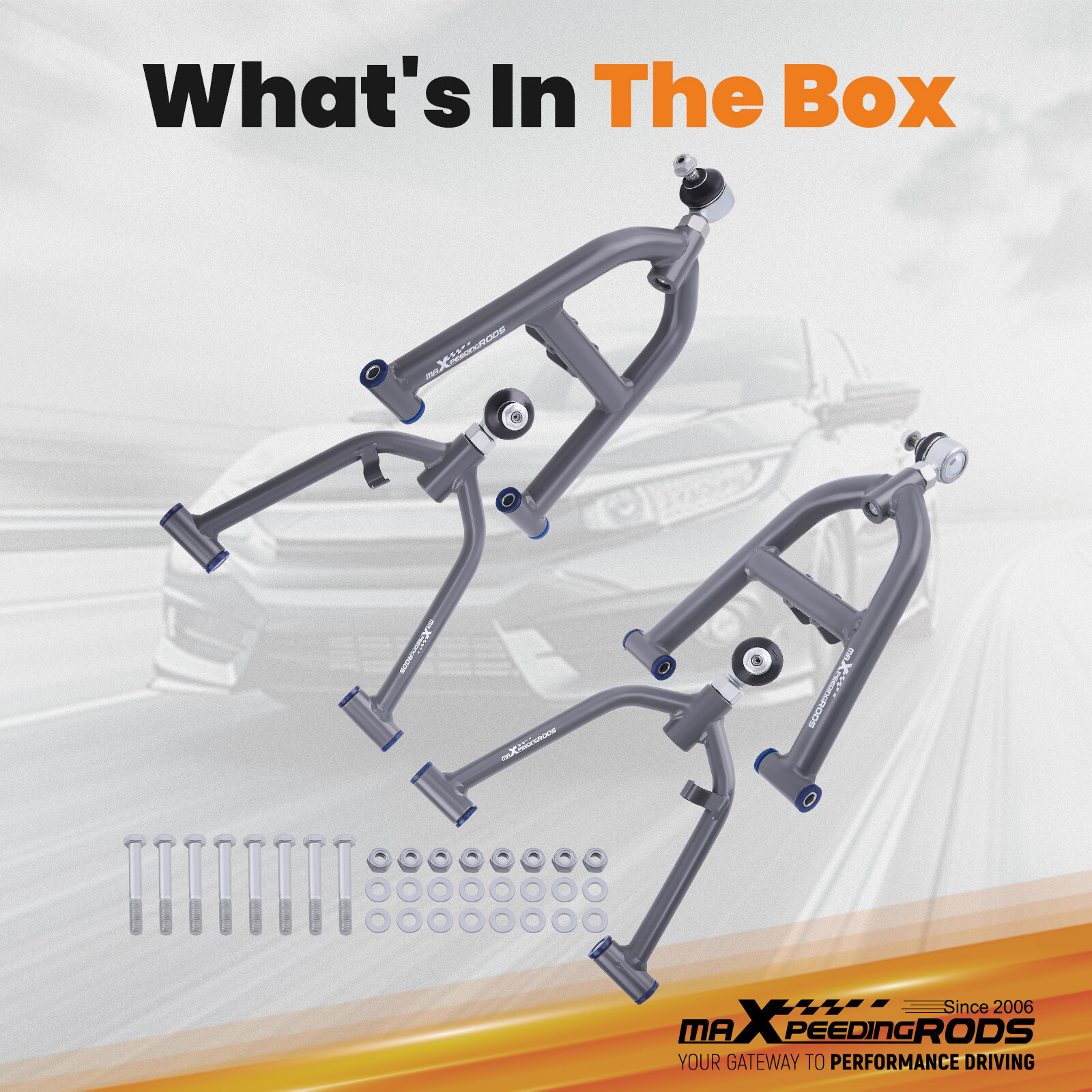 Front Lower & Upper A-Arms for 1989 1990 1991-2003 Yamaha WARRIOR 350 YFM350X