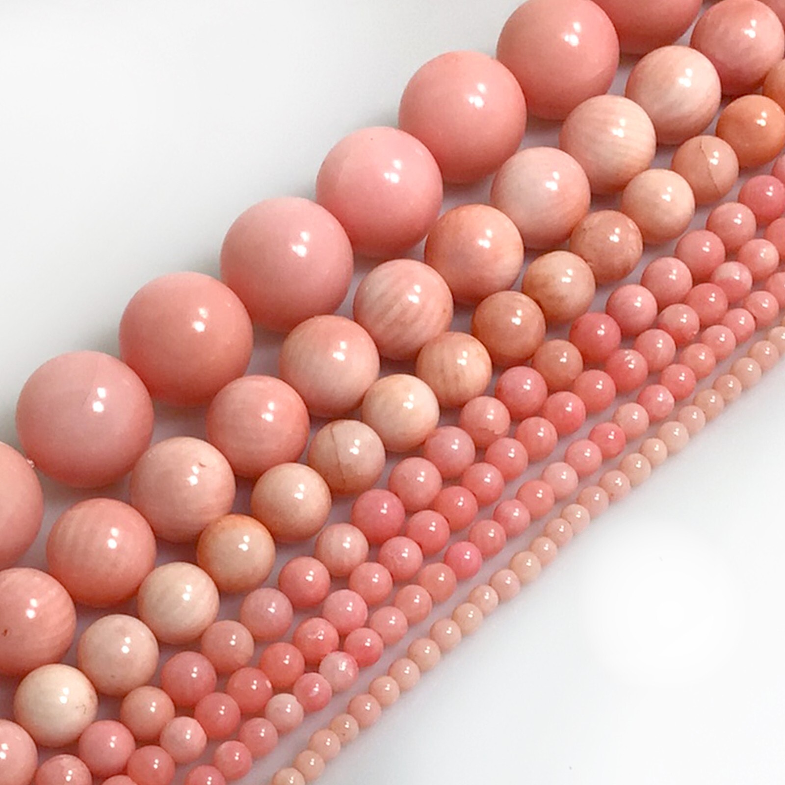 Pink Coral Angel Skin Smooth Round Loose Beads 15" 2mm 3mm 4mm 6mm 8mm 10mm