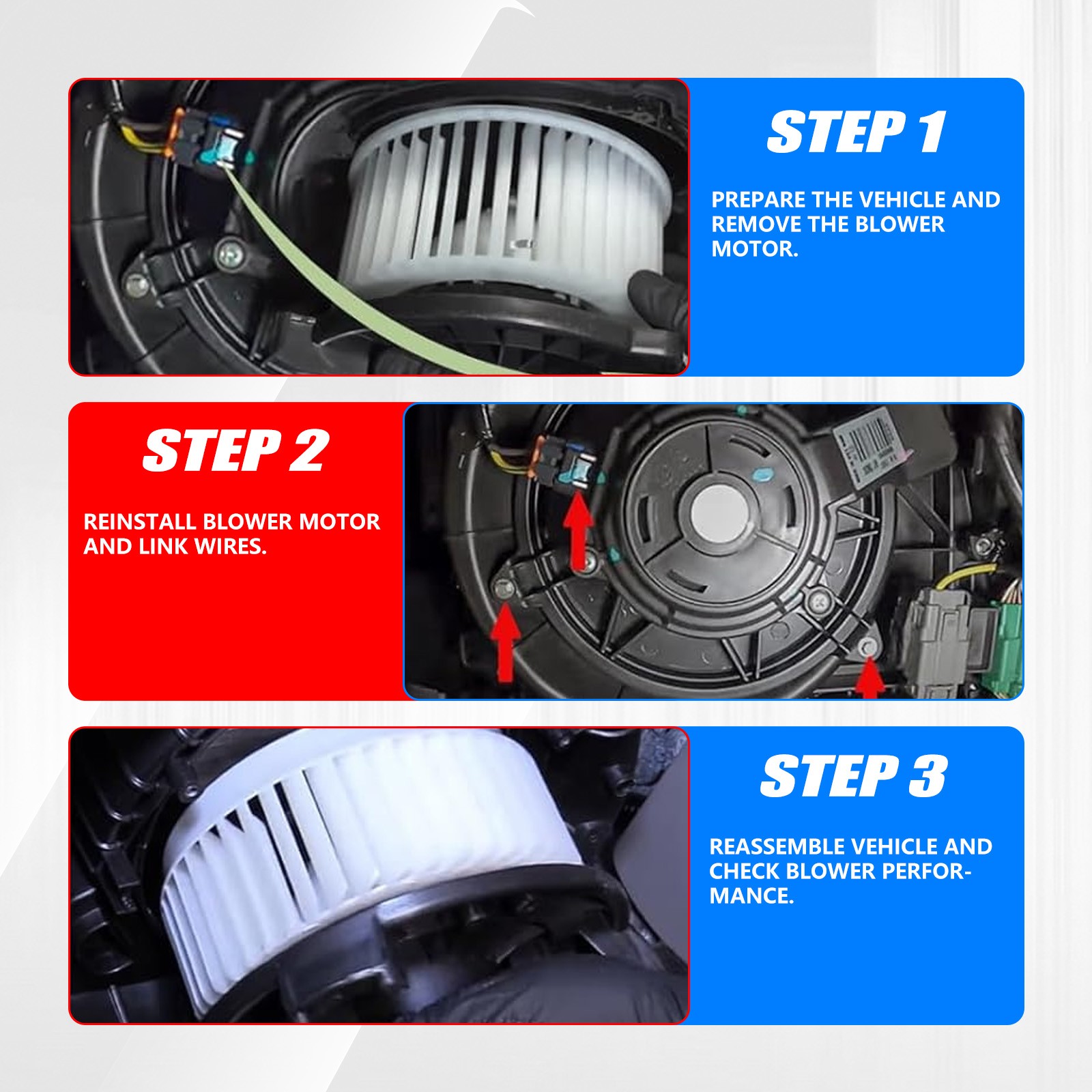 HVAC Heater Blower Motor w/Fan For 2011-2017 Toyota Sienna/Sequoia White 700298