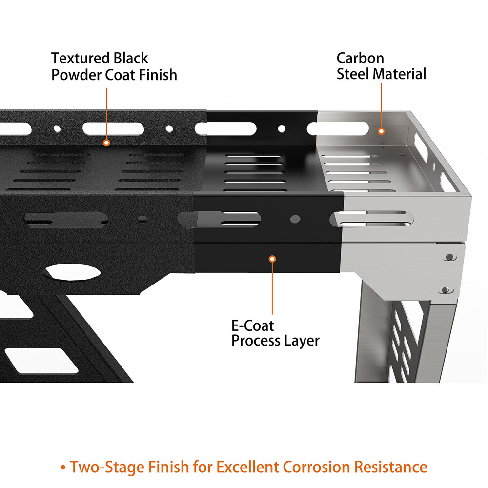 Hooke Road Tailgate Basket Rear Cargo Rack w/ Hinge for 07-18 Jeep Wrangler JK