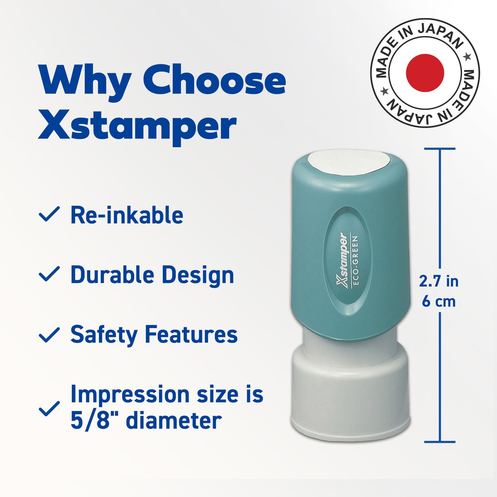 Shachihata R One-Color Specialty Stamp, Round, Entered, Red 11418