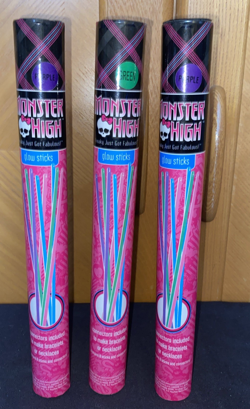Monster High - Lot of 3 Glow Sticks - Green & Purple - Bracelets & Necklaces