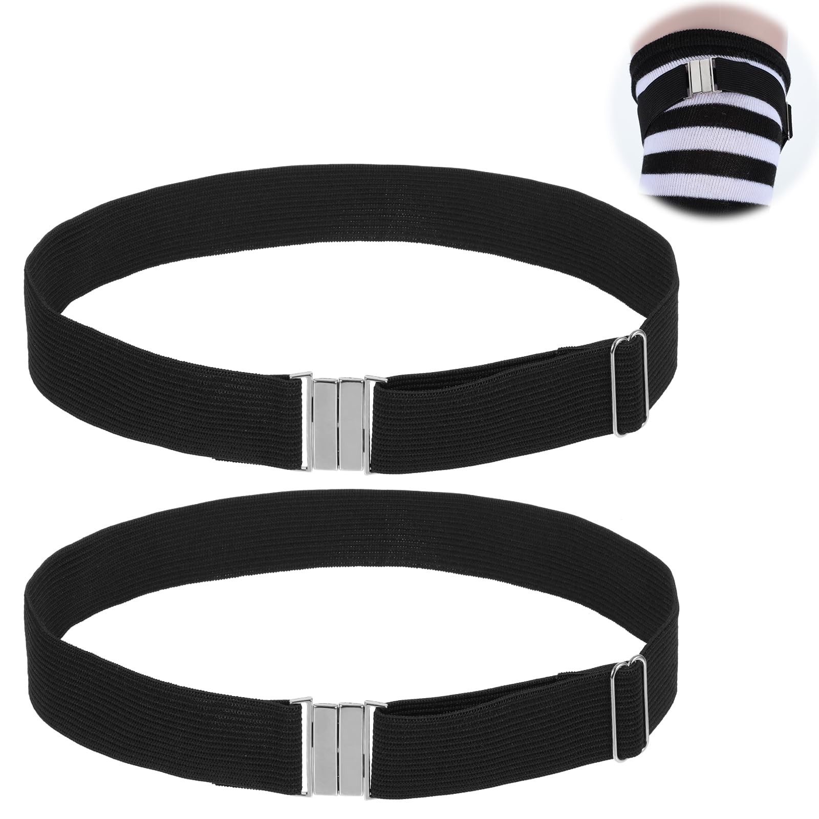 2PCS Plus Size Thigh Garter Belt Adjustable High Elastic Leg Garters Set